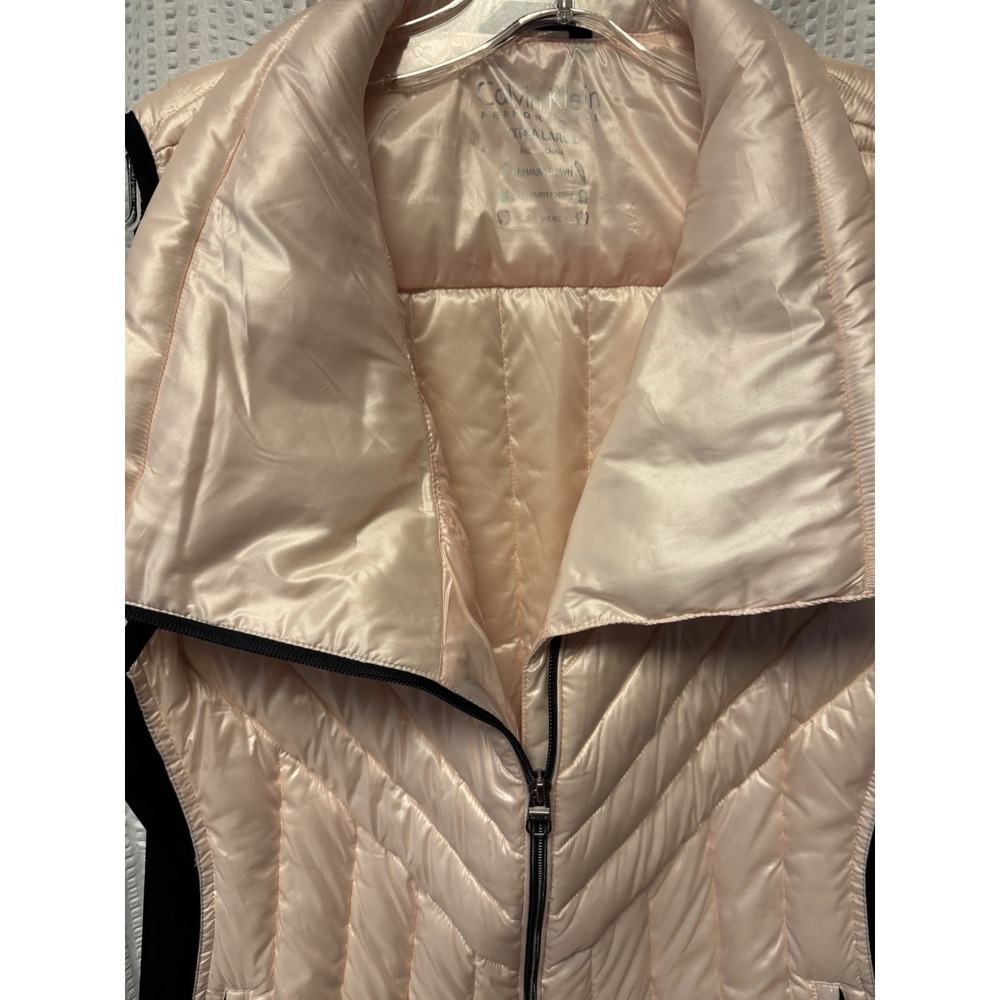 Calvin Klein Women's Pink Black Performance‎ Puffer Quilted Vest Premium Down XL - Picture 11 of 14